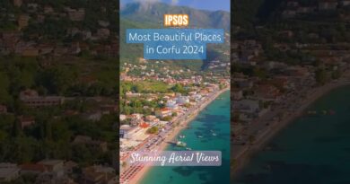 Corfu Best Beaches & Resorts 2024 – Ipsos 45 Second Aerial Video | Greece #shorts